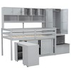 TIRAMISUBEST Twin/Full Size Loft Bed with Under-bed Desk with Drawers and Shelves, Wooden Loft Bedframe with Top Cabinets, Wardrobe and Open Storage - 4 of 4