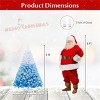 White & Blue Flocked Christmas Tree, Full Branch Tips, Fire-Resistant PVC, Hinged Design with Stable Metal Stand - 2 of 4