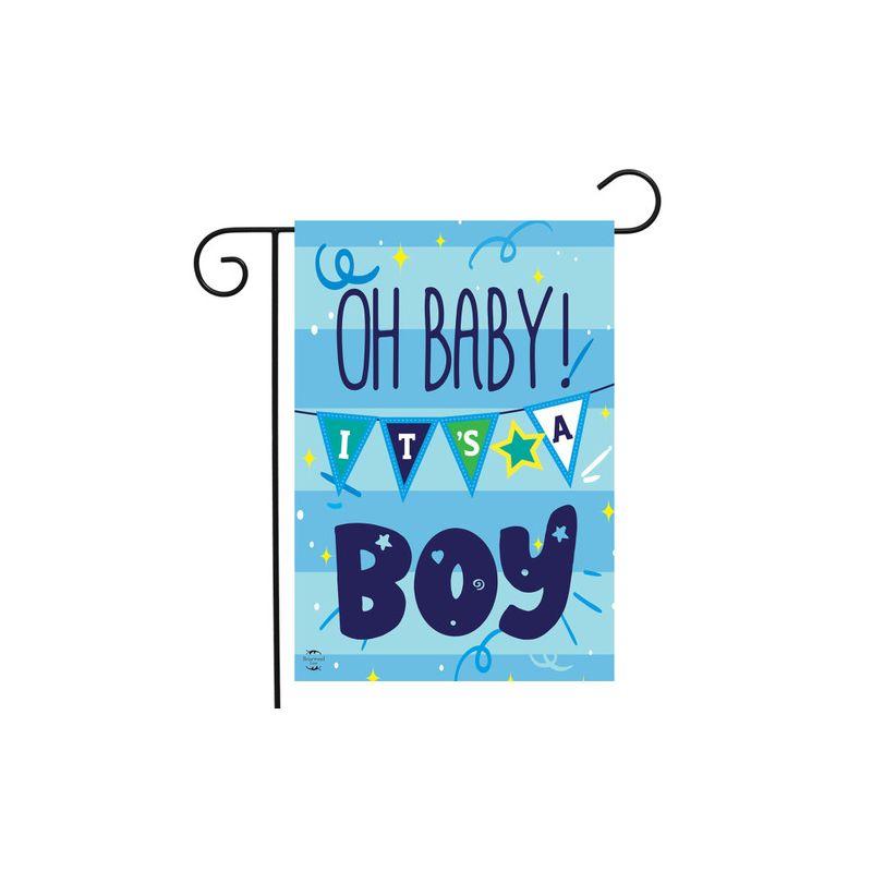 Baby Boy Double-Sided Garden Flag Shower Birth 18" x 12.5" Briarwood Lane, 2 of 4