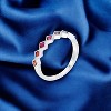 Slickblue Boho Chic Multi-Color CZ Half Eternity Band, Rose Gold, Gold, or Silver Plated, Ombre Princess Cut Design, Size 5-10 - 2 of 4