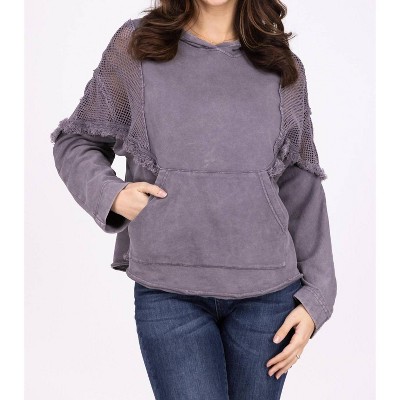 Women's Only Me Boho Long Sleeve Hooded Top - Easel