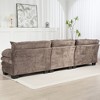 120.87" Chenille L-Shaped Modular Sectional Sofa with Deep Seating, Ottoman, Dual-Layer Cushions & Pillows - 3 of 4