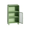 VYNXARIA 45.28" H Storage Cabinet,Bathroom Floor Cabinet with Glass Door and Shelves,Freestanding Display Storage Cabinet,Green - 3 of 4