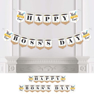 Big Dot of Happiness Happy Boss's Day - Best Boss Ever Bunting Banner - Party Decorations - Happy Boss's Day