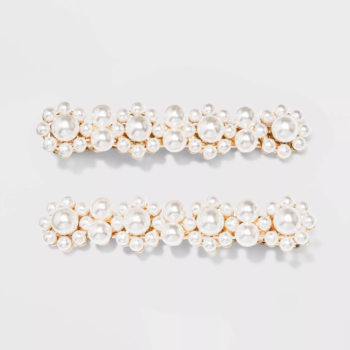 Cultured Pearl Hair Clips 2pc - A New Day™ White - image 1 of 7