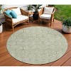 Artichoke Green And Ivory Geometric Washable Indoor Outdoor Area Rug - 2 of 4