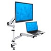 Mount-It! Height Adjustable Full-Motion Swiveling Arm Mount for 15" Laptops and 27" Monitors, Gray & Black - 2 of 4