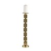 Modern Metal Pillar Candle Holder - Aluminum Taper Candle Stand with Square Design - Elegant Home & Office Decor for Living Room, Bedroom 24" Gold - 4 of 4