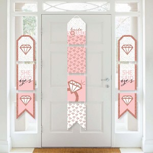 Big Dot of Happiness Bride Squad - Hanging Vertical Paper Door Banners - Rose Gold Bridal Shower Bachelorette Party Wall Decor Kit - Indoor Door Decor - 1 of 4