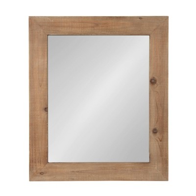 30" x 36" Garvey Wood Framed Wall Mirror Rustic Brown - Kate and Laurel