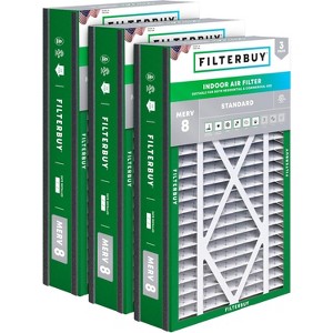 Filterbuy 16x25x3 Air Filter (3-Pack), Pleated MERV 8 Dust Defense Replacement HVAC AC Furnace Filters for Trion  Bear, Lennox X0581, & More - 1 of 4
