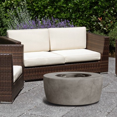 Gray 36" Round Concrete Propane Gas Fire Pit