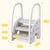 Whizmax Toddler Step Stool, Kids 3 Step Stool with Handles Sides, for Bathroom Sink,Kitchen Counter,Toilet Potty Training, Gray - 4 of 4