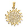 Black Bow Jewelry 14k Yellow Gold 17mm Filigree Sun Pendant - 3 of 4
