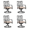 Captiva Designs Outdoor Patio Dining Swivel Steel Chairs with Thick Cushions - 2 of 4