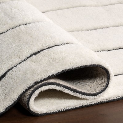 Handmade Gray Abstract Wool Rectangular Area Rug, 3' x 5'