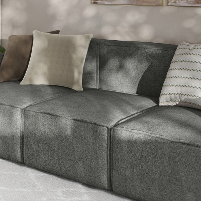 Gray Fabric Modular Armless Middle Chair for Sectional Sofa