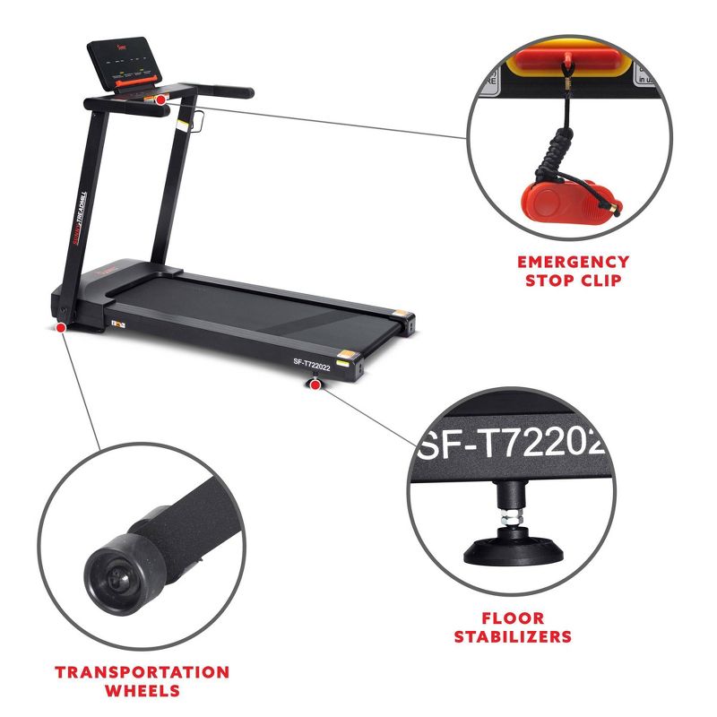 Sunny Health &#38; Fitness Interactive Slim Auto Incline Treadmill, 6 of 18