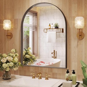 Beautyolove 32"L x 34"W Arched Bathroom Mirror Wall Mounted Mirror - 1 of 4