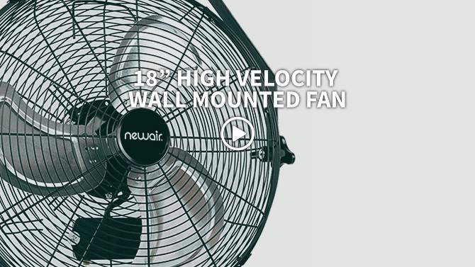 NewAir 18&#34; High Velocity Wall Mounted Fan Black, 2 of 12, play video