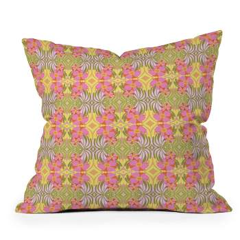 Sewzinski Modern Botanicals III Outdoor Throw Pillow Green/Pink - Deny Designs