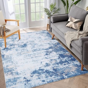 Area Rugs, Modern Abstract Living Room Rug, Low Pile Non Slip Stain Resistant Carpet for Bedroom, Dining Room, Home Office - 1 of 4