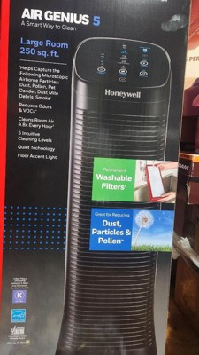 Honeywell HFD320 Air Genius 5 Air Purifier with Permanent Filter Large  Rooms Black