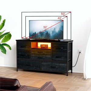 8-Drawer LED Dresser Stand with Outlet for 55'' TV, Storage Chest for Living Room & Entryway, Dresser Organizer with 22 Light Modes - 1 of 4