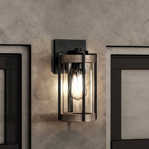 Urban Ambiance Luxury Farmhouse Outdoor Wall Sconce 13''H x 6.375''W,  Midnight Black Finish,  Newark Collection, UHP1350 - 1 of 4