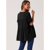 INSPIRE CHIC Women's Summer Babydoll Casual V Neck Loose Short Sleeve Peplum Tunic Blouse - 4 of 4