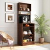 Vynxaria Bar Cabinet Console Table - Farmhouse Style, 2-Door Cabinet, 1 Drawer, White Finish - 2 of 4