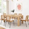 Set of 6 Modern Armless Dining Chairs,Linen Upholstered Accent Chairs with Square Rattan Back for Home Kitchen or Dining Room-Cuddlewood - 2 of 4