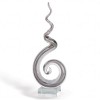 HomeRoots 20" Clear and Brown Murano Glass Modern Abstract Tabletop Sculpture - 4 of 4