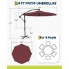 10ft Offset Patio Umbrella, Cantilever Umbrella with Easy Lift & Tilt Adjustment, 8 Ribs Sun umbrella UV Protection for Backyard, Pool, Garden - 4 of 4