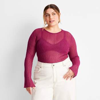 Women's Sweetheart Open-work Stitch Crop Top - Future Collective