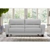 81" Kester Genuine Leather Square Arm Sofa Dove Gray - Armen Living: Comfort Cushion, Wood Frame, Foam Fill, 3-Seater - 2 of 4
