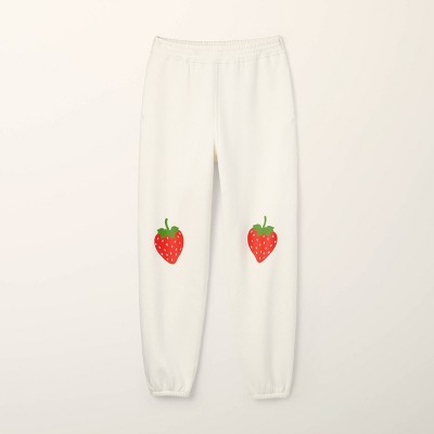 Girls' Adaptive Strawberry Jogger Pants - kate spade new york x Target Cream