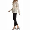 Women's Sequin Semi Sheer Button Down Top - Kiwi - 4 of 4
