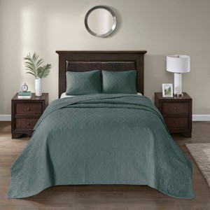 Gulches King/Cal King 3 Piece Reversible Quilt Set Balsam Green - 1 of 4