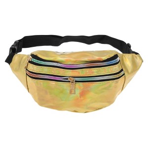 Unique Bargains Stylish Glossy Holographic Sports Waist Bag 1 Pc - 1 of 4