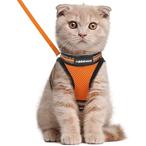 rabbitgoo Cat Harness and Leash Set for Walking Escape Proof, Adjustable Soft Kittens Vest with Reflective  Vest,Light Orange,L - 1 of 1