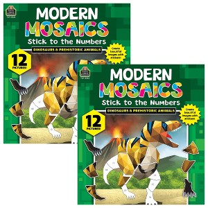Teacher Created Resources® Dinosaurs Modern Mosaics Stick to the Numbers Activity Book, Pack of 2 - 1 of 4