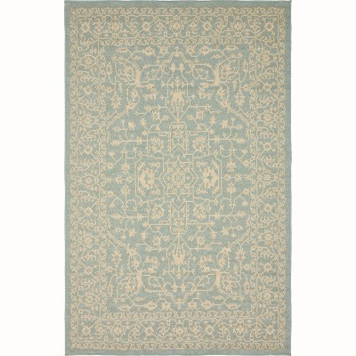 Light Blue Synthetic Easy-Care Outdoor Rug 5' x 8'