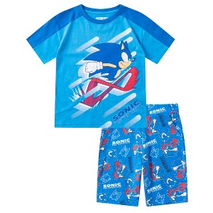 SEGA Sonic the Hedgehog Boys Short Sleeve T-Shirt and Shorts 2 Piece Set For Toddler to Big Kids - 1 of 4