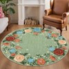 Area Rug, Washable Rug ¨C Ultra-Soft Floral Farmhouse Throw Carpet Non-Shedding Low Pile Scalloped Indoor Mat for Bedroom Living Room - 4 of 4