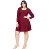 Plus Size Long Sleeve Knee Length Skater Dress - 24seven Comfort Apparel™ - 2 of 4