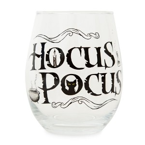 Silver Buffalo Disney Hocus Pocus Teardrop Stemless Wine Glass | Holds 20 Ounces - 1 of 4