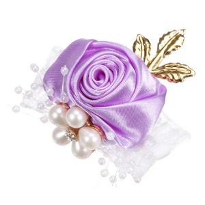Unique Bargains Decorative Wedding Prom Party Artificial Rose Wrist Corsages 2.76" - 1 of 3