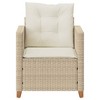 vidaXL Patio Chair with Cushions Beige Poly Rattan - 4 of 4