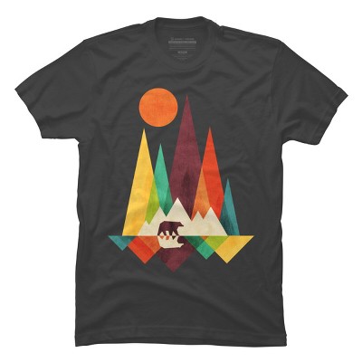 Men's Design By Humans Mountain Bear By Radiomode T-shirt - Charcoal ...